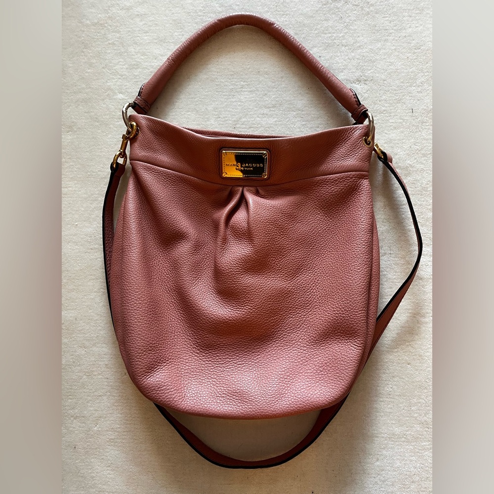 Marc Jacobs Leather Satchel Pink Purse Crossbody Strap